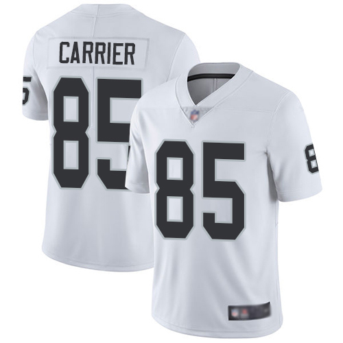 Men Oakland Raiders Limited White Derek Carrier Road Jersey NFL Football #85 Vapor Untouchable Jersey